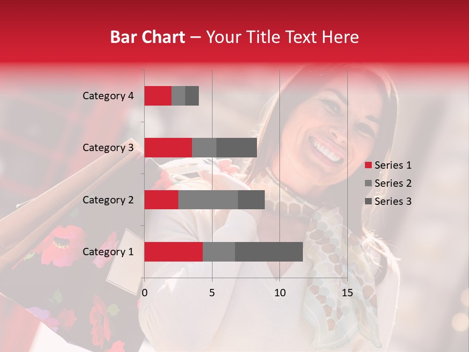 A Woman Carrying Shopping Bags And A Red Telephone Booth PowerPoint Template