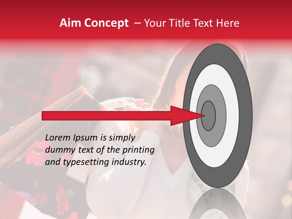 A Woman Carrying Shopping Bags And A Red Telephone Booth PowerPoint Template