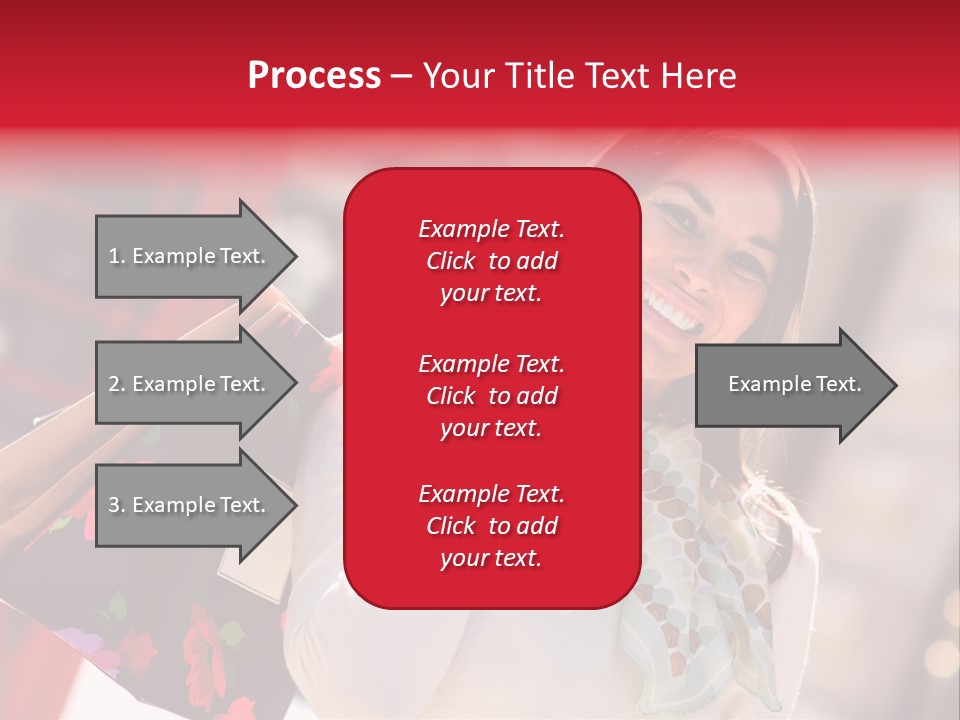 A Woman Carrying Shopping Bags And A Red Telephone Booth PowerPoint Template