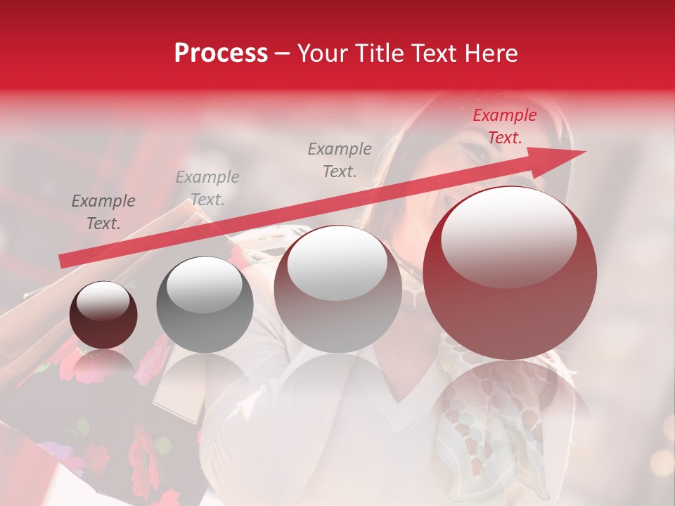 A Woman Carrying Shopping Bags And A Red Telephone Booth PowerPoint Template