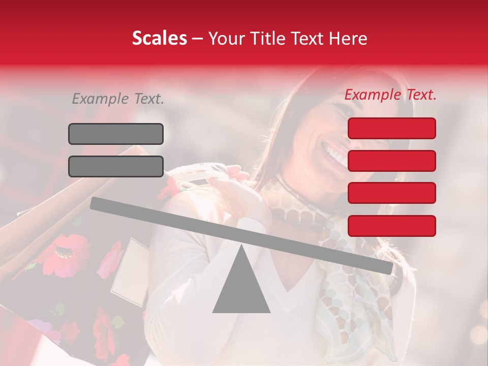 A Woman Carrying Shopping Bags And A Red Telephone Booth PowerPoint Template