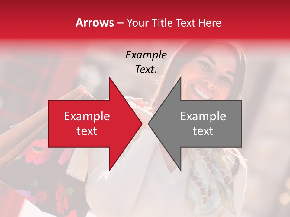 A Woman Carrying Shopping Bags And A Red Telephone Booth PowerPoint Template