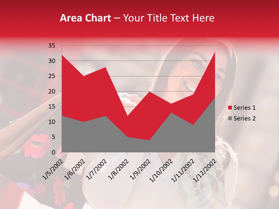 A Woman Carrying Shopping Bags And A Red Telephone Booth PowerPoint Template