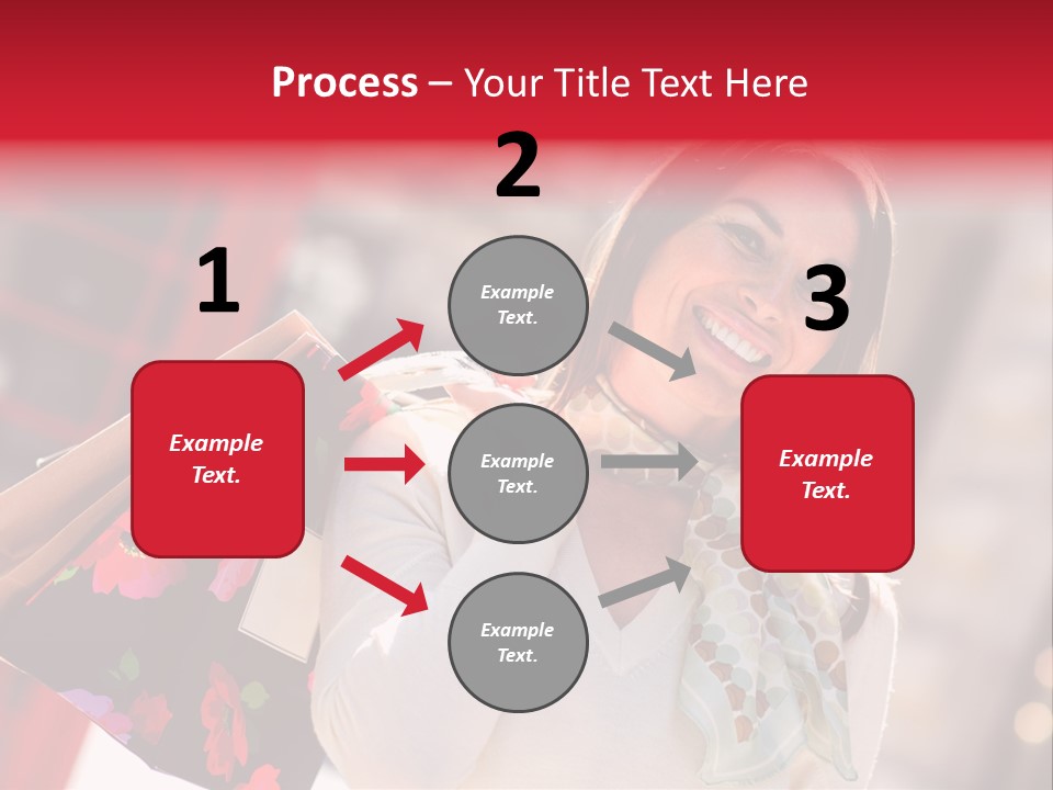 A Woman Carrying Shopping Bags And A Red Telephone Booth PowerPoint Template