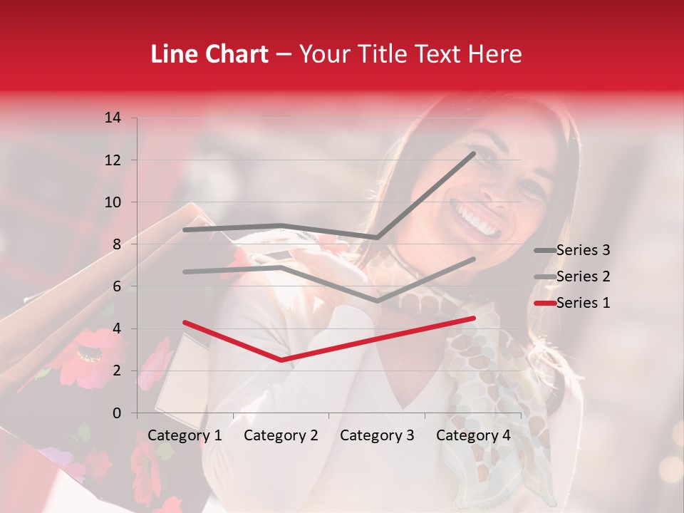 A Woman Carrying Shopping Bags And A Red Telephone Booth PowerPoint Template