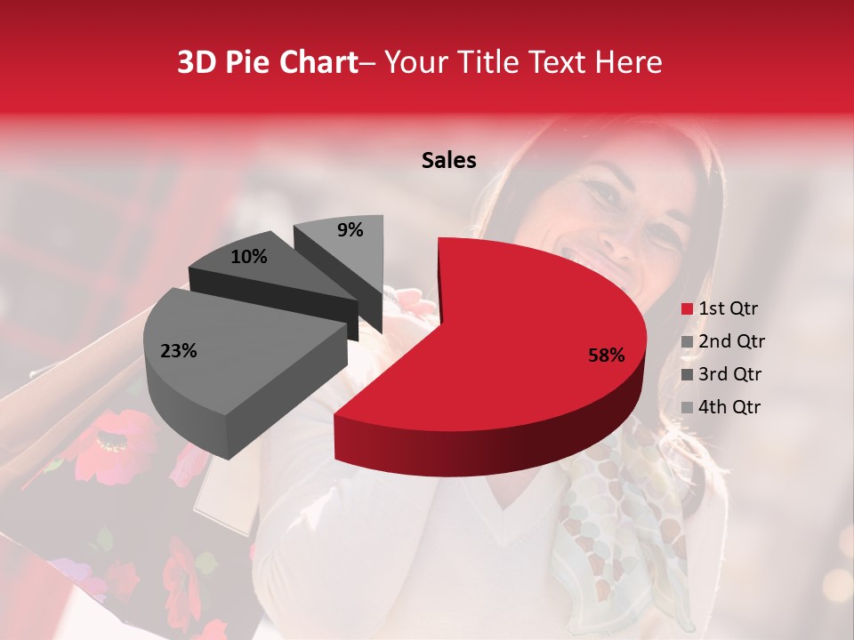 A Woman Carrying Shopping Bags And A Red Telephone Booth PowerPoint Template