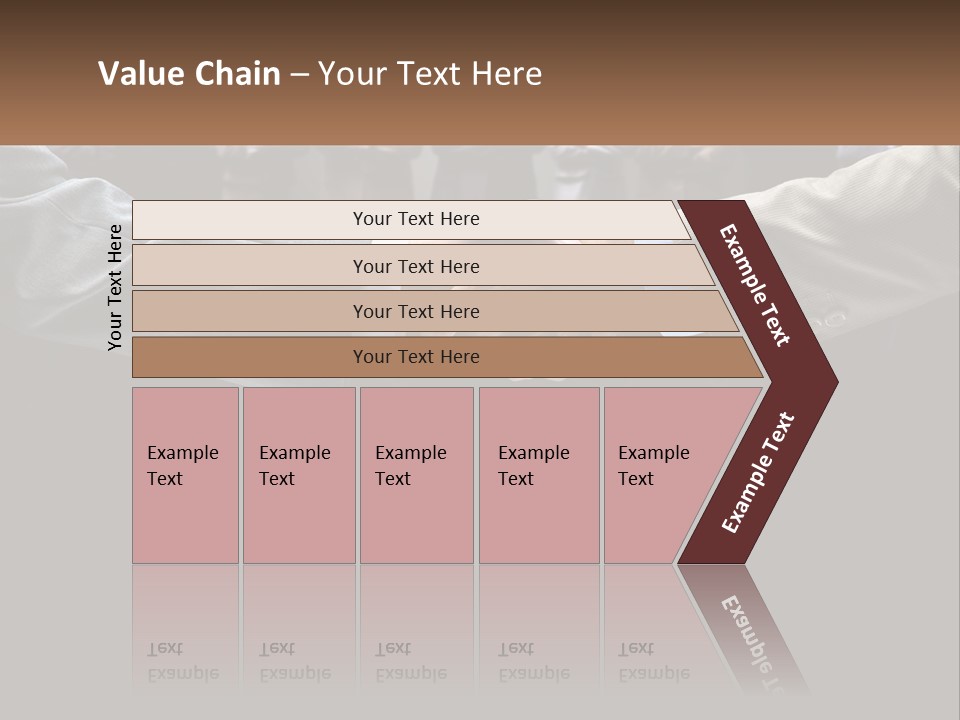 Two Men Shaking Hands In Front Of A Group Of People PowerPoint Template