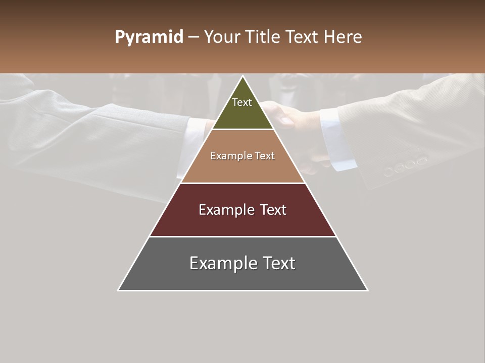 Two Men Shaking Hands In Front Of A Group Of People PowerPoint Template