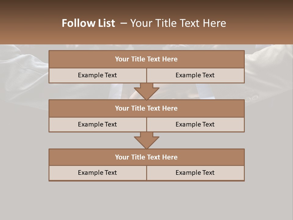 Two Men Shaking Hands In Front Of A Group Of People PowerPoint Template