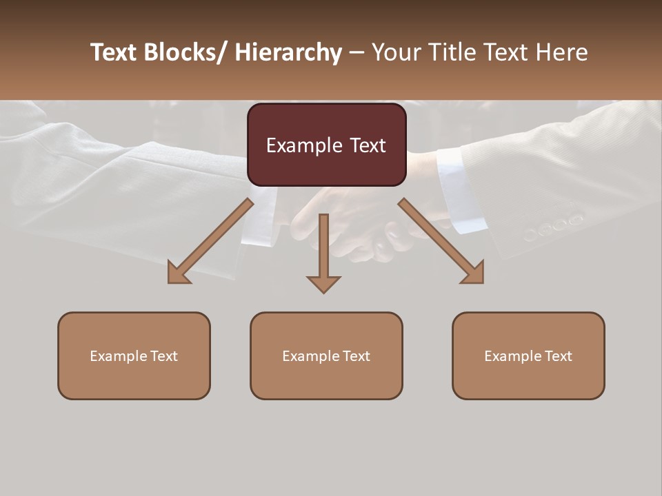 Two Men Shaking Hands In Front Of A Group Of People PowerPoint Template