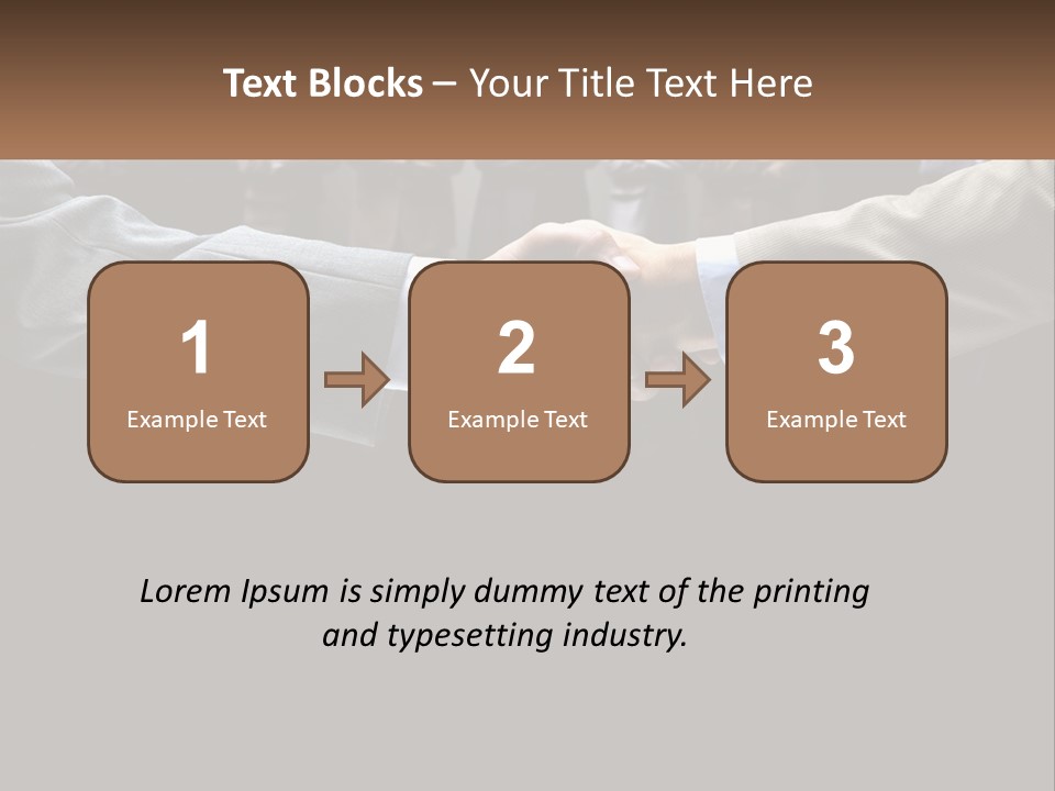 Two Men Shaking Hands In Front Of A Group Of People PowerPoint Template