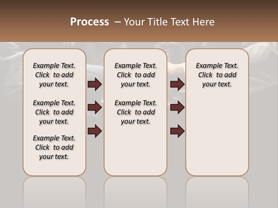 Two Men Shaking Hands In Front Of A Group Of People PowerPoint Template
