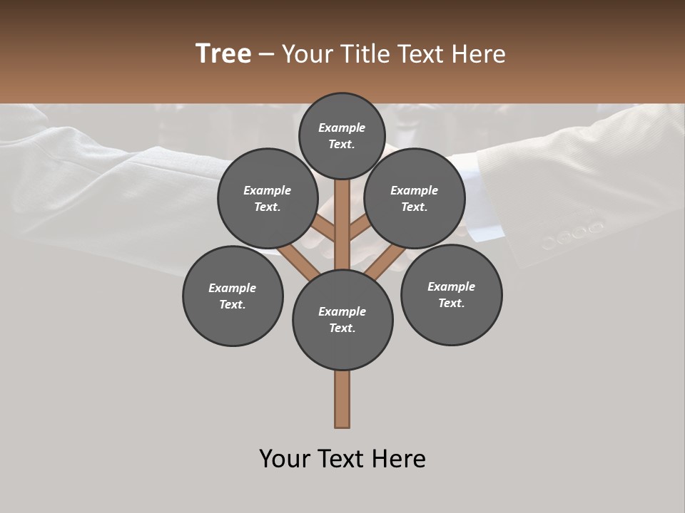 Two Men Shaking Hands In Front Of A Group Of People PowerPoint Template