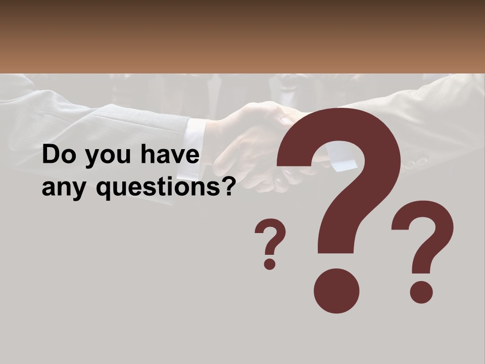 Two Men Shaking Hands In Front Of A Group Of People PowerPoint Template