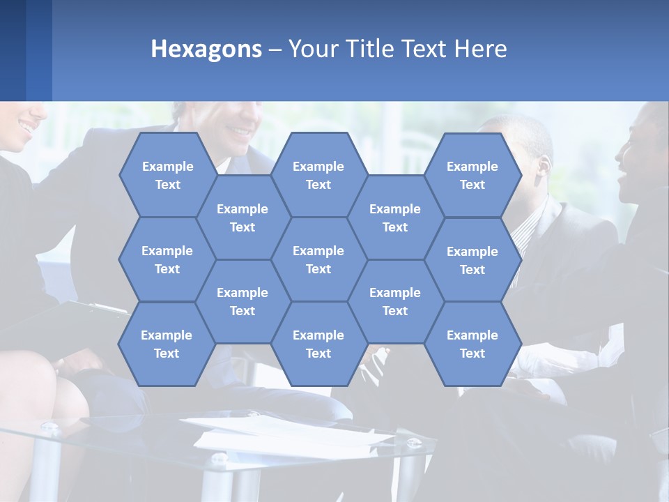 A Group Of Business People Shaking Hands PowerPoint Template