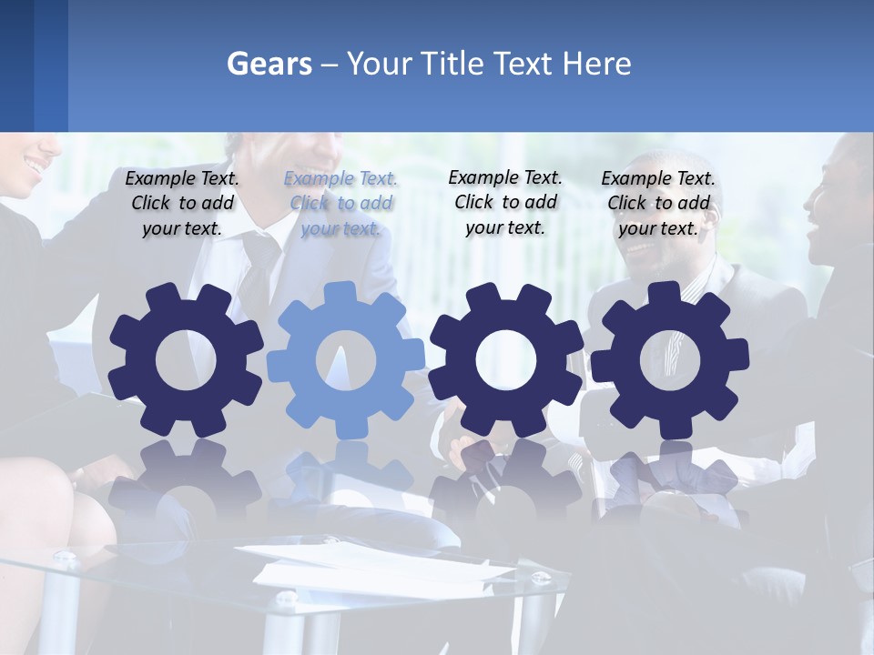 A Group Of Business People Shaking Hands PowerPoint Template