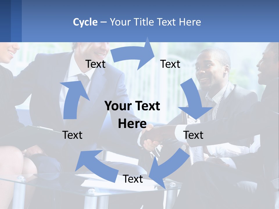A Group Of Business People Shaking Hands PowerPoint Template