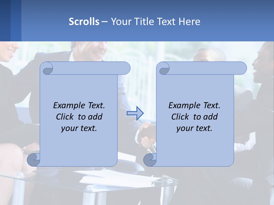 A Group Of Business People Shaking Hands PowerPoint Template