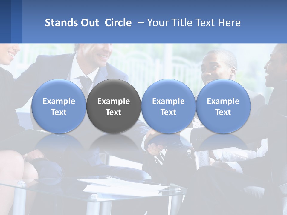 A Group Of Business People Shaking Hands PowerPoint Template