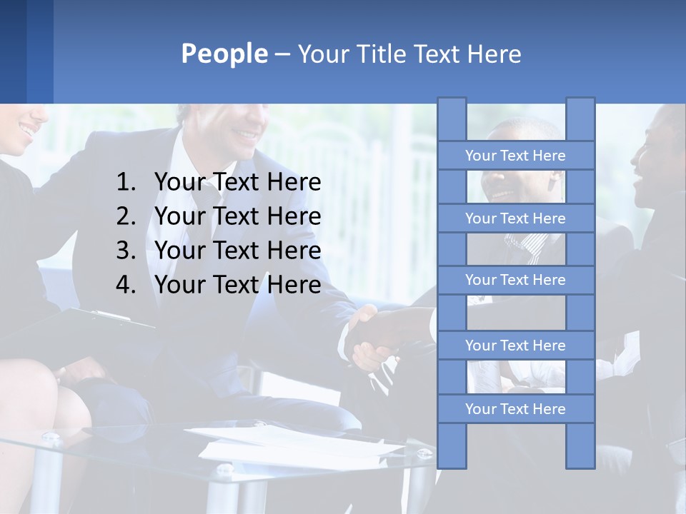 A Group Of Business People Shaking Hands PowerPoint Template