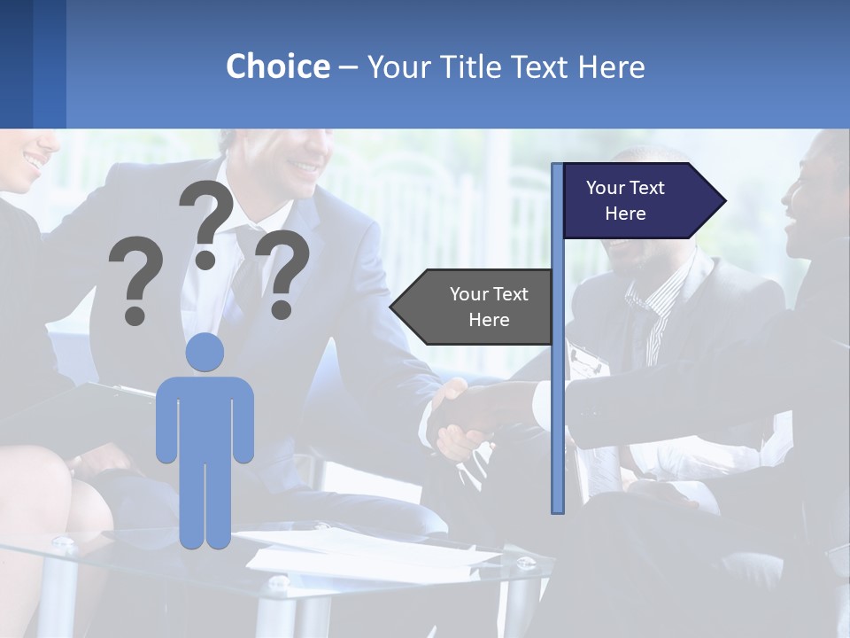 A Group Of Business People Shaking Hands PowerPoint Template