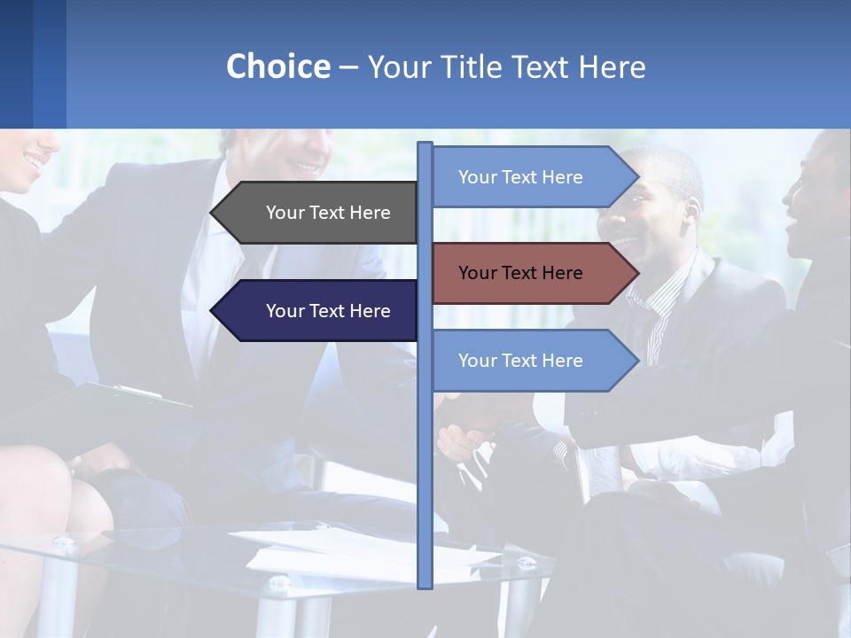 A Group Of Business People Shaking Hands PowerPoint Template