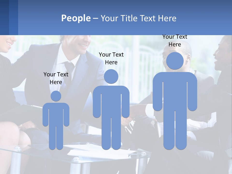 A Group Of Business People Shaking Hands PowerPoint Template