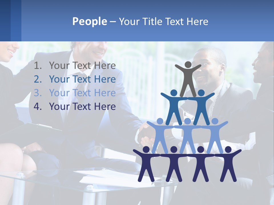 A Group Of Business People Shaking Hands PowerPoint Template