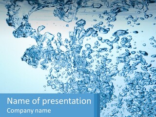 A Blue Water Powerpoint Presentation With Bubbles PowerPoint Template