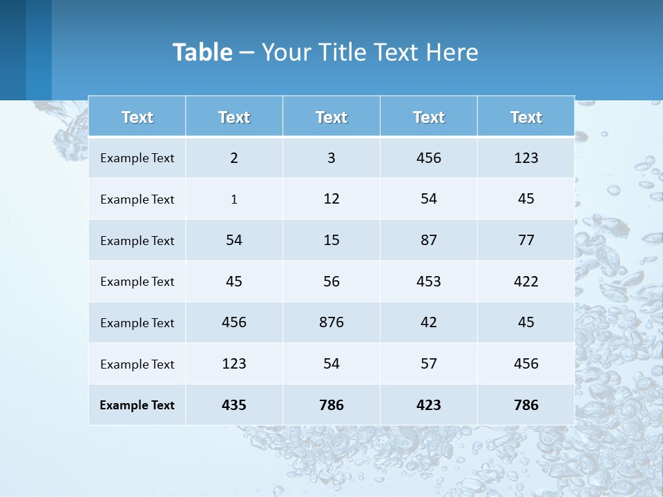 A Blue Water Powerpoint Presentation With Bubbles PowerPoint Template