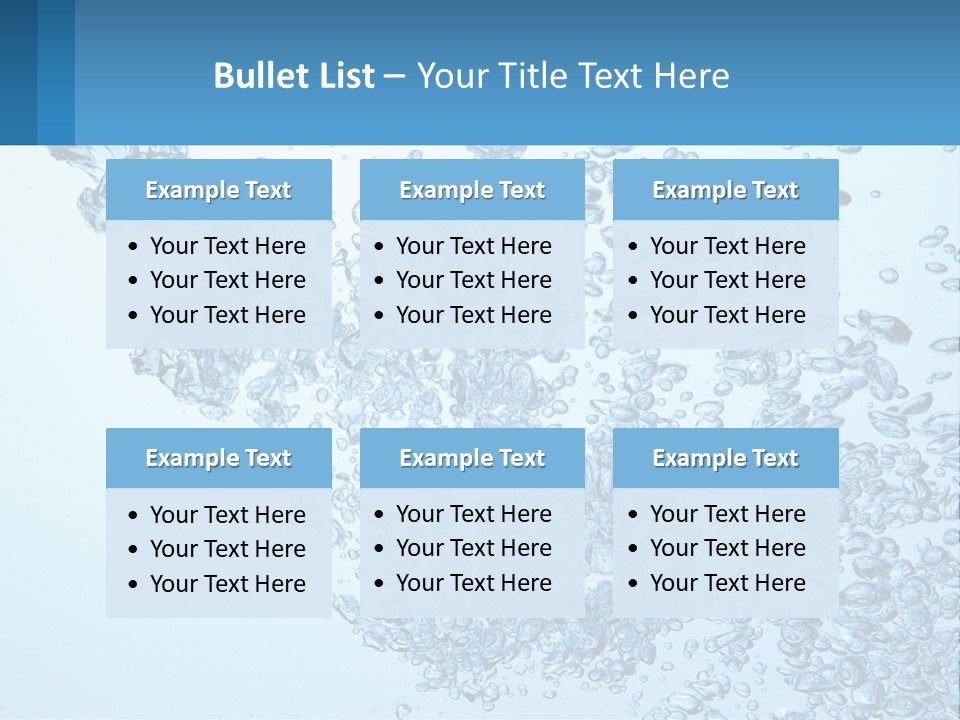 A Blue Water Powerpoint Presentation With Bubbles PowerPoint Template