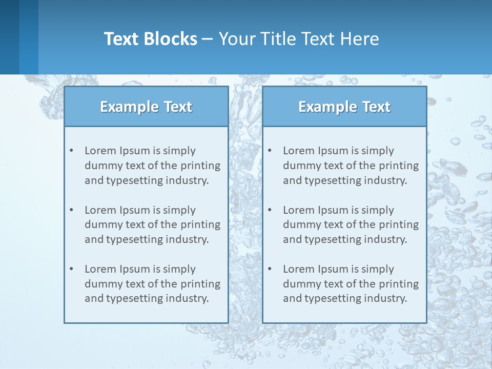 A Blue Water Powerpoint Presentation With Bubbles PowerPoint Template