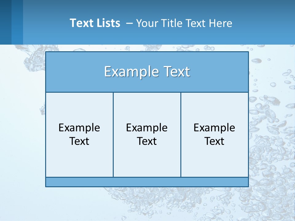 A Blue Water Powerpoint Presentation With Bubbles PowerPoint Template