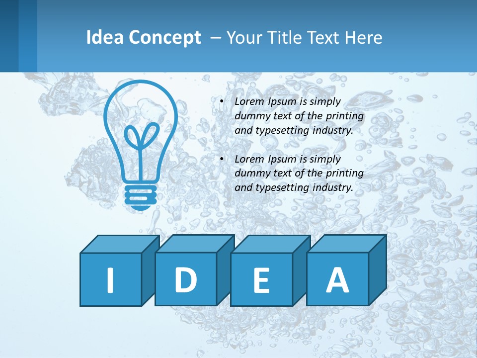 A Blue Water Powerpoint Presentation With Bubbles PowerPoint Template