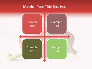 Three Red Peppers With Green Leaves On A White Background PowerPoint Template