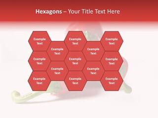 Three Red Peppers With Green Leaves On A White Background PowerPoint Template