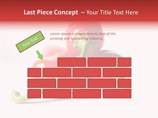 Three Red Peppers With Green Leaves On A White Background PowerPoint Template