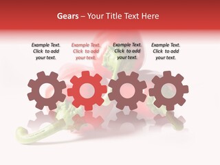 Three Red Peppers With Green Leaves On A White Background PowerPoint Template