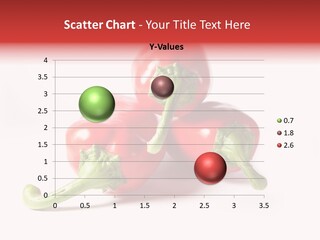 Three Red Peppers With Green Leaves On A White Background PowerPoint Template