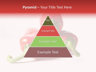 Three Red Peppers With Green Leaves On A White Background PowerPoint Template