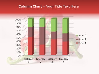 Three Red Peppers With Green Leaves On A White Background PowerPoint Template