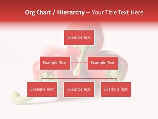 Three Red Peppers With Green Leaves On A White Background PowerPoint Template