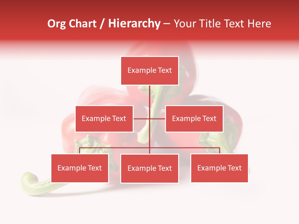 Three Red Peppers With Green Leaves On A White Background PowerPoint Template