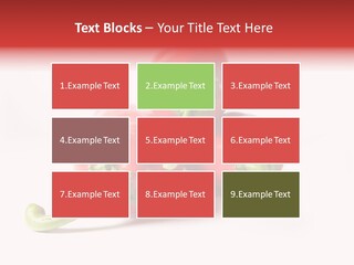 Three Red Peppers With Green Leaves On A White Background PowerPoint Template