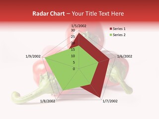 Three Red Peppers With Green Leaves On A White Background PowerPoint Template