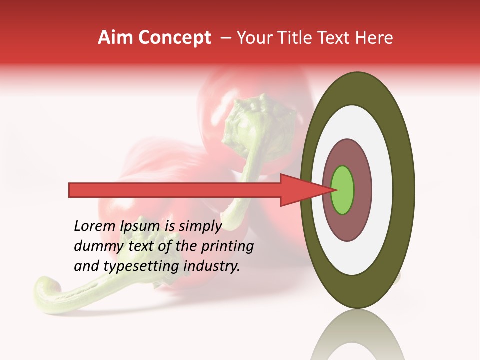 Three Red Peppers With Green Leaves On A White Background PowerPoint Template