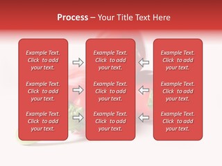 Three Red Peppers With Green Leaves On A White Background PowerPoint Template