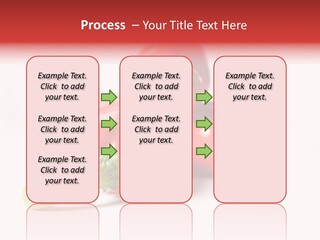 Three Red Peppers With Green Leaves On A White Background PowerPoint Template