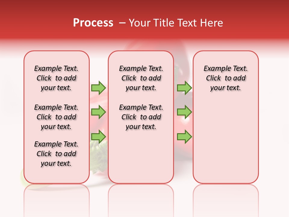 Three Red Peppers With Green Leaves On A White Background PowerPoint Template