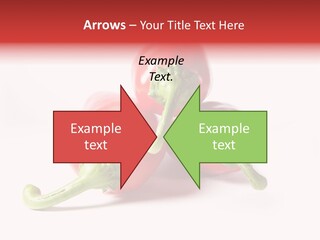 Three Red Peppers With Green Leaves On A White Background PowerPoint Template